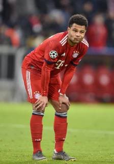 13.03.2019, Fussball UEFA Champions-League 2018 2019, Achtelfinale Rückspiel, FC Bayern München - FC Liverpool, in der Allianz-Arena München, Serge Gnabry (FC Bayern München) ist nach dem Spiel enttäuscht.