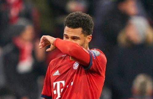 Serge GNABRY, FCB 22 sad, disappointed, angry, Emotions, disappointment, frustration, frustrated, sadness, desperate, despair, FC BAYERN MUNICH - FC LIVERPOOL UEFA Football Champions League , Munich, March 13, 2019, Season 2018 2019, round of last 16, FCB, Reds, Bavaria, Photographer: Peter Schatz