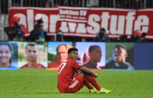 Fussball, Herren, Saison 2018 2019, Champions League (Achtelfinale, Rückspiel), FC Bayern München - FC Liverpool, David Alaba (Bayern München), Enttäuschung nach Abpfiff, Alarmstufe, 13.03. 2019, Copyright: xMatthiasxKochx