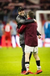 München, 13.03.2019 Jubel: Trainer Jürgen Klopp (Liverpool), James Milner (Liverpool) FC Bayern München - FC Liverpool
