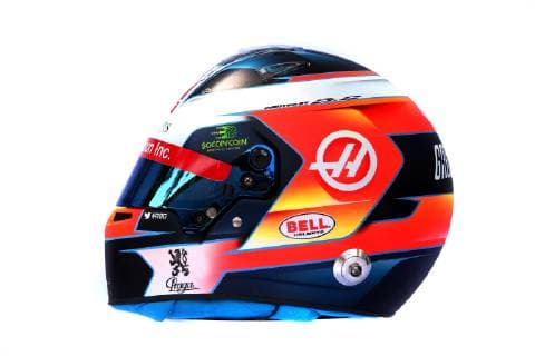 Photo4 LaPresse 14 03 2019 Melbourne, Australia Grand Prix Formula One Australia 2019 In the pic: The helmet of Romain Grosjean (FRA) Haas F1 Team VF-19  Copyright: xPhoto4 LaPressex