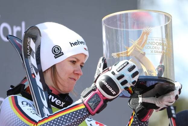 Sport Themen der Woche KW11 Sport Bilder des Tages ALPINE SKIING - FIS WC Final Soldeu SOLDEU,ANDORRA,14.MAR.19 - ALPINE SKIING - FIS World Cup Final, Super G, ladies. Image shows Viktoria Rebensburg (GER). Keywords: Stoeckli. GEPAxpictures xAndreasxPranter