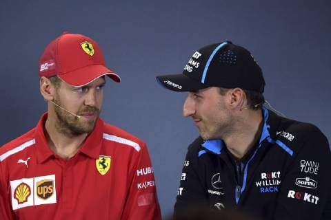 VETTEL Sebastian F1 Team Scuderia Ferrari mit KUBICA Robert F1 GP Australien 2019 Pressekonferenz am 14. 03. 2019 in Melbourne