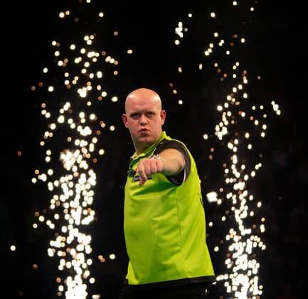 Sport Themen der Woche KW11 Sport Bilder des Tages 14th March 2019, Motorpoint Arena, Nottingham, England; Unibet Premier League Darts, night 6; Michael van Gerwen celebrates his win  ActionPlus12114708 TimxWilliams