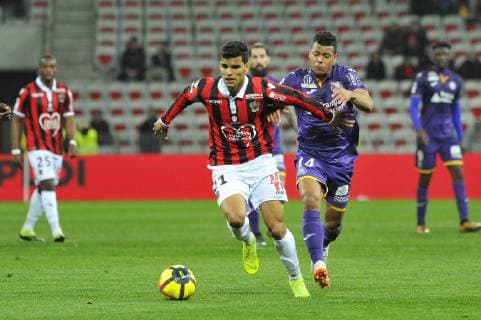 Barbosa Danilo (OGC Nice) - Mathieu Dossevi (Toulouse FC) FOOTBALL : OGC Nice vs Toulouse FC - Ligue 1 conforama - Nice - 15 03 2019 NorbertScanella Panoramic 