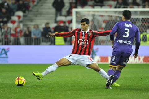 Barbosa Danilo (OGC Nice) - Gen Shoji (Toulouse FC) FOOTBALL : OGC Nice vs Toulouse FC - Ligue 1 conforama - Nice - 15 03 2019 NorbertScanella Panoramic 