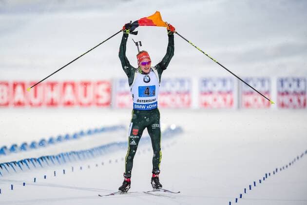 Sport Themen der Woche KW11 Sport Bilder des Tages 190316 Benedikt Doll of Germany celebrates after the Men s 4x7,5 km Relay during the IBU World Championships Biathlon on March 16, 2019 in Östersund. Photo: Petter Arvidson BILDBYRAN kod PA 92269 *** 190316 Benedikt Doll of Germany celebrates after the Men s 4x7 5 km Relay during the IBU World Championships Biathlon on March 16 2019 in Östersund Photo Petter Arvidson BILDBYRAN kod PA 92269,  Copyright: PETTERxARVIDSON BB190316PA149