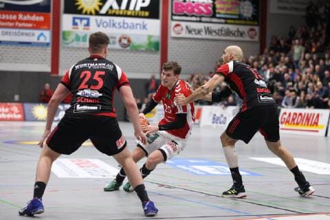 FINN WULLENWEBER (Hamburg) Bildmitte, TuS N-Luebbecke vs Handball Verein Hamburg, Handball, 2. Bundesliga, 16.03.2019, TuS N-Luebbecke vs Handball Sport Verein Hamburg, Handball, 2. Bundesliga, 16.03.2019 Luebbecke Copyright: xEIBNER JanxStrohdiekx EP_JSK