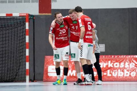 Lübbecke, Deutschland 16.03.2019: 2. Handball Bundesliga - 2018 2019 - TuS-N-Lübbecke vs. Handball Sportverein Hamburg (M) Dominik Vogt (Hamburg) verletzt Lübbecke Nordrhein-Westfalen Deutschland Merkur Arena