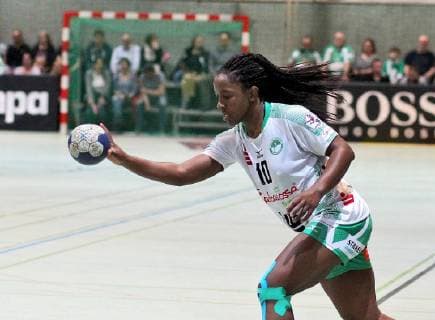 10 Prudence Georgette Kinlend (FRISCH AUF Goeppingen) Handball 1. HBF TusSies Metzingen vs. FRISCH AUF Goeppingen 2019-03-16 Handball 1. HBF Frauen TusSies Metzingen vs. FRISCH AUF Goeppingen Metzingen Copyright: xBaur xEibner-Pressefotox EP_soba
