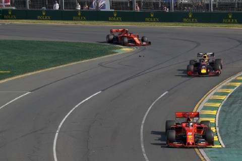 Motorsports: FIA Formula One World Championship WM Weltmeisterschaft 2019, Grand Prix of Australia, 5 Sebastian Vettel (GER, Scuderia Ferrari Mission Winnow), 33 Max Verstappen (NLD, Aston Martin Red Bull Racing), 16 Charles Leclerc (MCO, Scuderia Ferrari Mission Winnow), Melbourne Australia