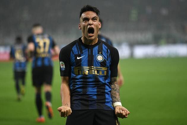 Sport Themen der Woche KW11 Sport Bilder des Tages Lautaro Martinez of Internazionale celebrates after scoring third goal for his side during the Serie A 2018 2019 football match between AC Milan and FC Internazionale at stadio Giuseppe Meazza, Milano, March 17, 2019 Photo Andrea Staccioli Insidefoto andreaxstaccioli
