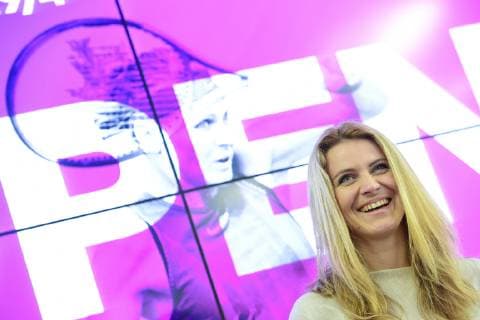 Czech tennis player Lucie Safarova attends a press conference PK Pressekonferenz on J&T Bank Prague Open, on March 19, 2019, in Prague, Czech Republic. (CTKxPhoto RomanxVondrous) CTKPhotoP201903190626201  vnd 3