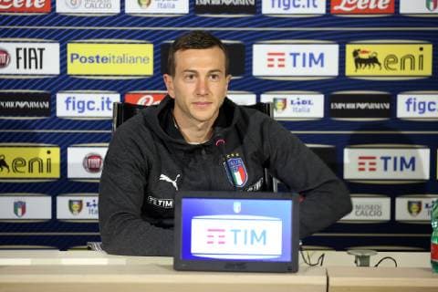 Photo LaPresse - Jennifer Lorenzini 19 March 2019 Firenze (Italy) Soccer Italy Italian Football meeting - "Coverciano" - press conference PK Pressekonferenz of Federico Bernardeschi In the pic: Federico Bernardeschi  Copyright: xJenniferxLorenzini LaPressex