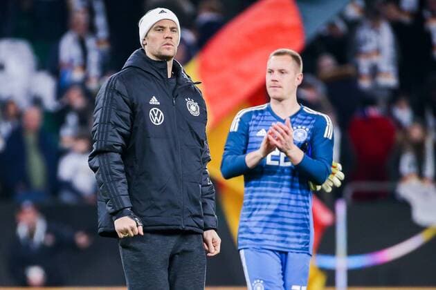 Sport Bilder des Tages v.li. Torhueter Manuel Neuer (Deutschland) und Torhueter Marc-Andre ter Stegen (Deutschland) DFB regulations prohibit any use of photographs as image sequences and or quasi-video. GER, Fussball, Laenderspiel, Deutschland - Serbien, 20.03.2019 Wolfsburg Copyright: xTomxWellerx xEibner-Pressefotox EP_eer