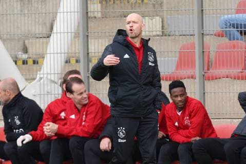 Erik ten Hag (Trainer, Ajax Amsterdam) an der Seitenlinie Bayer 04 Leverkusen vs Ajax Amsterdam, Fussball, Testspiel, 20.03.19 Leverkusen NRW Deutschland Ulrich-Haberland-Stadion