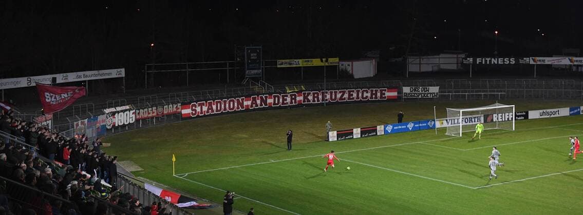Fussball WFV Pokal Viertelfinale 2018 2019 20.03.2019 Oberliga SSV Reutlingen - TSG Backnang Uebersicht des Kreuzeiche Stadion, Heimstaette des SSV Reutlingen Stimmung im