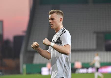 21.03.2019, Fussball U 21 Laenderspiel, Deutschland - Frankreich, Jubel Maximilian Mittelstaedt, Maximilian Mittelstädt (Deutschland) DFB REGULATIONS PROHIBIT ANY USE OF PHOTOGRAPHS AS IMAGE SEQUENCES AND OR QUASI-VIDEO.