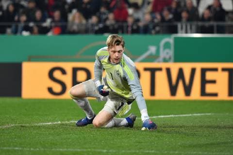 Fußball U 21 Länderspiel Deutschland - Frankreich am 21.03.2019 im Stadion Essen in Essen Tor zum 2:0 durch Moussa Dembele ( Frankreich ) DFB regulations prohibit any use of photographs as image sequences and or quasi-video.