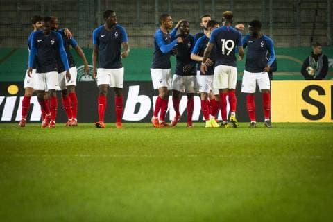 GER, LS DFB U21 U 21 Deutschland vs Frankreich 21.03.2019, Stadion Essen, Essen, GER, LS DFB U21, Deutschland vs Frankreich , DFB REGULATIONS PROHIBIT ANY USE OF PHOTOGRAPHS AS IMAGE SEQUENCES AND OR QUASI-VIDEO im Bild picture shows: Ausgleich der Franzosen durch Moussa Dembele (Frankreich U21 9),