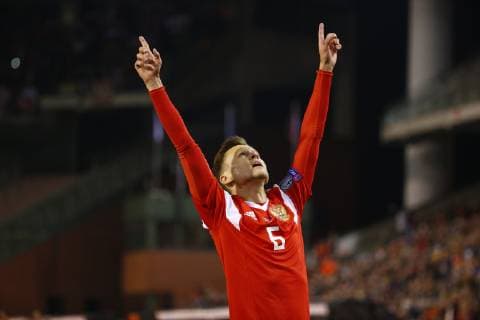 Denis Cheryshev midfielder of Russia scores and celebrates FOOTBALL : Belgique vs Russie - Qualification Euro 2020 - 21 03 2019 PhotoNews Panoramic  775317875