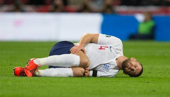 Sport Bilder des Tages Eric Der of England injured during the UEFA 2020 EURO Qualifier EM Europameisterschaft match between England and Czech Republic at Wembley Stadium, London, England on 22 March 2019. Copyright: xAndyxRowlandx PMI-2699-0003