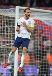 Harry Kane (Spurs) of England celebrates scoring a penalty to make it 2-0 during the UEFA 2020 EURO Qualifier EM Europameisterschaft match between England and Czech Republic at Wembley Stadium, London, England on 22 March 2019. Copyright: xAndyxRowlandx PMI-2699-0010