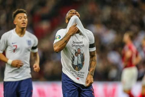 GOAL - Raheem Sterling (Manchester City) of England celebrates after he scores his second goal during the UEFA 2020 EURO Qualifier EM Europameisterschaft match between England and Czech Republic at Wembley Stadium, London, England on 22 March 2019. Copyright: xDavidxHornx PMI-2698-0022
