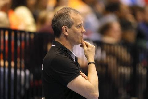 Foto : Bundestrainer Henk Groener ( Deutschland ) Handball Länderspiel am Fr. 22.03.2019 in Groningen Niederlande - Deutschland 29 - 26