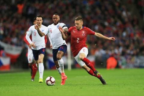 March 22, 2019 - London, England, United Kingdom - Czech Republic defender Pavel Kaderabek and Raheem Sterling of England during the UEFA European Championship EM Europameisterschaft Group A Qualifying match between England and Czech Republic at Wembley Stadium, London on Saturday 23rd March 2019. (Credit: Leila Coker MI News) England v Czech Republic - UEFA EURO EM Europameisterschaft Fussball 2020 Qualifier  - ZUMAn230 20190322_zaa_n230_463 Copyright: xMixNewsx