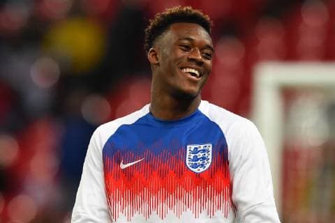 March 22, 2019 - London, England, United Kingdom - England forward Callum Hudson-Odoi enjoying the warm up during the UEFA European Championship EM Europameisterschaft Group A Qualifying match between England and Czech Republic at Wembley Stadium, London on Saturday 23rd March 2019. (Credit: Jon Bromley MI News England v Czech Republic - UEFA EURO EM Europameisterschaft Fussball 2020 Qualifier  - ZUMAn230 20190322_zaa_n230_453 Copyright: xMixNewsx