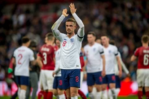 Jordan Henderson of England applauds his fans during the UEFA EURO EM Europameisterschaft Fussball Qualifier EM Europameisterschaft Group A match between England and Czech Republic at Wembley Stadium, London, England on 22 March 2019. Copyright: xSalvioxCalabresex 23430090