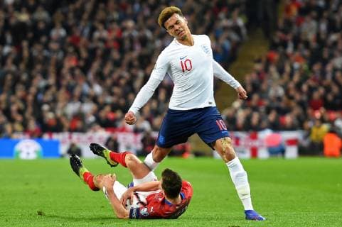March 22, 2019 - London, England, United Kingdom - Czech Republic midfielder Vladimir Darida grabs the ball after tackling England midfielder Dele Alli during the UEFA European Championship EM Europameisterschaft Group A Qualifying match between England and Czech Republic at Wembley Stadium, London on Saturday 23rd March 2019. England v Czech Republic - UEFA EURO EM Europameisterschaft Fussball 2020 Qualifier  - ZUMAn230 20190322_zaa_n230_486 Copyright: xMixNewsx