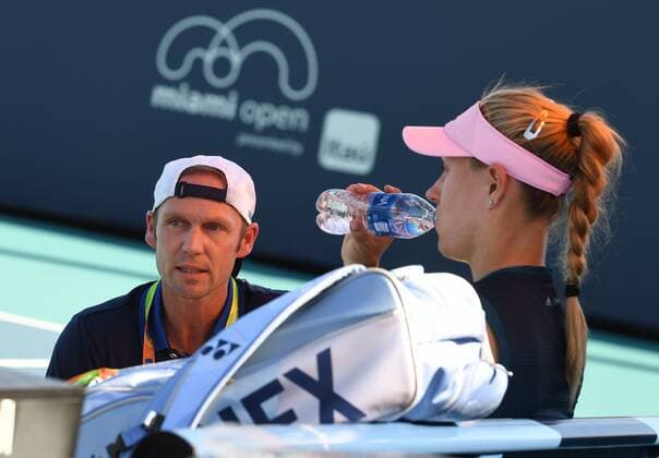 2019 Miami Open Angelique Kerber, Germany and Coach Rainer Schuettler , Germany
