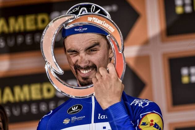 Sport Themen der Woche KW12 Sport Bilder des Tages Photo LaPresse Marco Alpozzi March 23, 2018 Sanremo (Italy) Cycling Tirreno-Adriatico 2019 - edition 110 - Milano to Sanremo (182 miles) In the pic:& xac;& x2020; Julian Alaphilippe (Deceuninck - Quick-Step)  Copyright: xMarcoxAlpozzi LaPresse LaPresse x