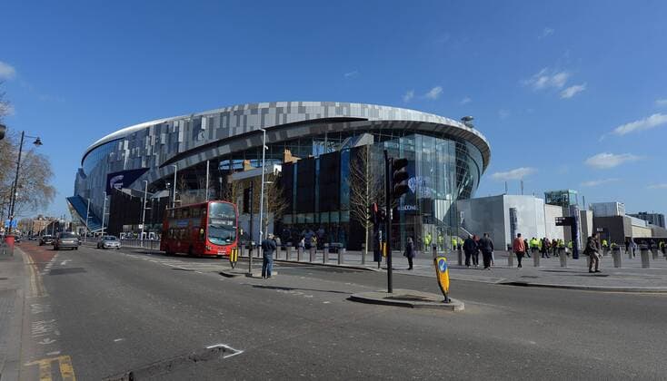Fußball, Tottenham Hotspur Stadium eröffnet neues Stadion A general view of the new White Hart Lane stadium home of Tottenham Hotspur FC before the start of the Test Event match at Tottenham Hotspur Stadium, London. Picture date: 24th March 2019. Picture credit should read: Robin Parker Sportimage EDITORIAL USE ONLY. No use with unauthorised audio, video, data, fixture lists, club league logos or live services. Online in-match use limited to 120 images, no video emulation. No use in betting, games or single club league player publications. DSC_0375.JPG