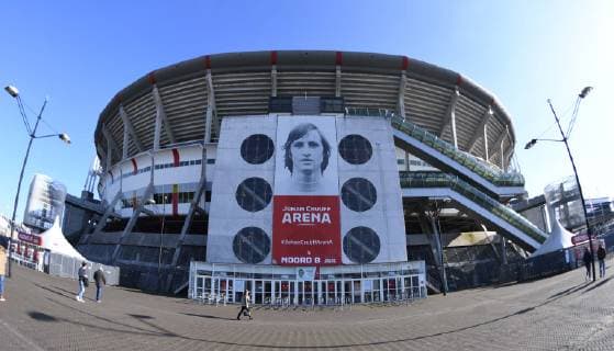 Fussball, Herren, Saison 2018 19, EM-Qualifikation, Gruppe C (2. Spieltag), Länderspiel in Amsterdam, Niederlande - Deutschland, Blick auf die Johan Cruijff ArenA mit Foto von Johan Cruijff, 24.03. 2019, Copyright: xMatthiasxKochx