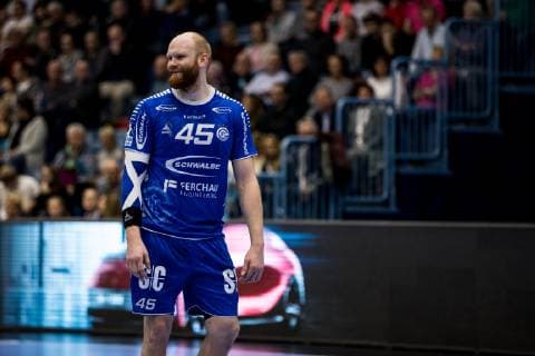 1 Handball-Bundesliga; VfL Gummersbach - Bergischer HC; 24.03.2019 Alexander Becker ( 45, VfL Gummersbach), 1. Handball-Bundesliga VfL Gummersbach - Bergischer HC; Gummersbach, Schwalbe arena