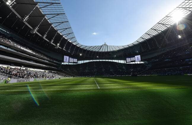 Sport Themen der Woche KW12 Sport Bilder des Tages Fußball, Tottenham Hotspur Stadium eröffnet neues Stadion A general view of the new White Hart Lane stadium home of Tottenham Hotspur FC during the Test Event match at Tottenham Hotspur Stadium, London. Picture date: 24th March 2019. Picture credit should read: Robin Parker Sportimage EDITORIAL USE ONLY. No use with unauthorised audio, video, data, fixture lists, club league logos or live services. Online in-match use limited to 120 images, no video emulation. No use in betting, games or single club league player publications. RP2_0625.JPG