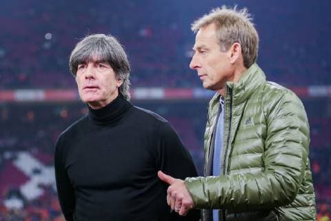v.li. Trainer Joachim Loew (Deutschland) und Juergen Klinsmann (TV Experte RTL ehemaliger Bundestrainer) DFB regulations prohibit any use of photographs as image sequences and or quasi-video. GER, Fussball, Laenderspiel, Niederlande - Deutschland, 24.03.2019 Niederlande Copyright: xTomxWellerx xEibner-Pressefotox EP_eer
