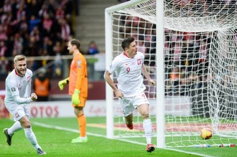 March 24, 2019 - Warsaw, Masovia, Poland - Robert Lewandowski from Poland seen scoring a goal during the Euro 2020 Qualifiers (Group D) match between Poland and Latvia. Poland Vs Latvia in Warsaw, Poland - 24 Mar 2019 - ZUMAs197 20190324_zaa_s197_274 Copyright: xMateuszxSlodkowskix
