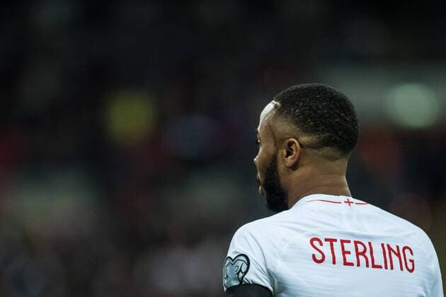LONDON, ENGLAND - MARCH 22: Raheem Sterling of England looks on during the 2020 UEFA European Championships group A qualifying match between England and Czech Republic at Wembley Stadium on March 22, 2019 in London, United Kingdom. (Photo by Sebastian Frej) SPO, SOC, FOI  Copyright: xSebastianxFrej