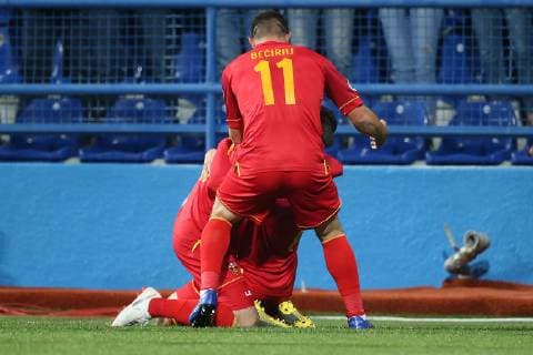 Montenegro v England UEFA EURO EM Europameisterschaft Fussball 2020 Qualifiers Marko Vesovic of Montenegro celebrates scoring his sides 1st goal during the UEFA Euro 2020 Qualifiers match at the Podgorica City Stadium, Podgorica Content Not Available For UK Newspapers Copyright: xPaulxChestertonx FIL-13030-0026
