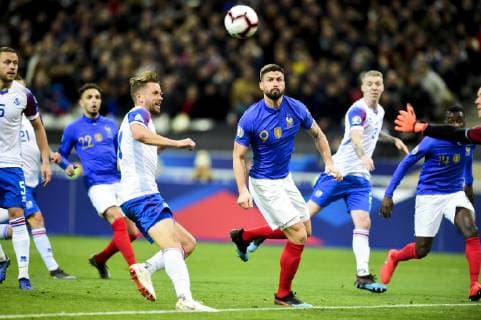 but de Olivier Giroud (France) FOOTBALL : France vs Islande - Eliminatoires Euro 2020 - Paris - 25 03 2019 JBAutissier Panoramic 
