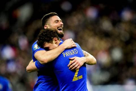 joie des joueurs de l equipe de France apres le but de Olivier Giroud (France) FOOTBALL : France vs Islande - Eliminatoires Euro 2020 - Paris - 25 03 2019 JBAutissier Panoramic 