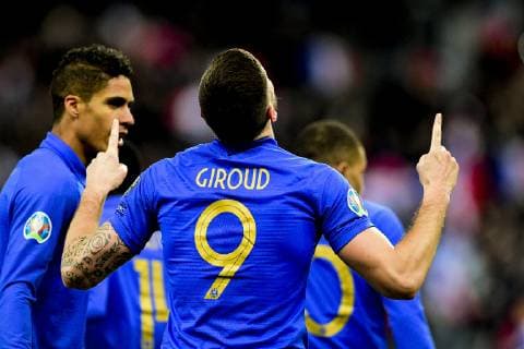 joie des joueurs de l equipe de France apres le but de Olivier Giroud (France) FOOTBALL : France vs Islande - Eliminatoires Euro 2020 - Paris - 25 03 2019 JBAutissier Panoramic 