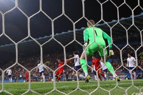 Montenegro v England UEFA EURO EM Europameisterschaft Fussball 2020 Qualifiers Marko Vesovic of Montenegro scores his sides 1st goal during the UEFA Euro 2020 Qualifiers match at the Podgorica City Stadium, Podgorica Content Not Available For UK Newspapers Copyright: xPaulxChestertonx FIL-13030-0142