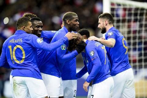 joie des joueurs de l equipe de France apres le but de Antoine Griezmann (France) FOOTBALL : France vs Islande - Eliminatoires Euro 2020 - Paris - 25 03 2019 JBAutissier Panoramic 