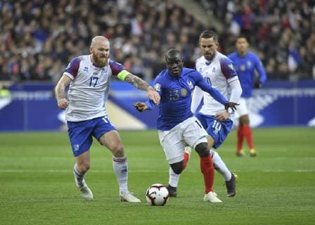 NGolo Kante vs Gunnarsson FOOTBALL : Eliminatoires Euro 2020 - France vs Islande - 25 03 2019 MAO Panoramic 