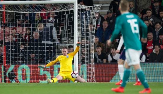 Goalkeeper Dean Henderson (Sheffield United (on loan from Manchester United ManU of England U21 U 21 makes a save during the International Friendly L?nderspiel match between England U21 and Germany U21 at the Goldsands Stadium, Bournemouth, England on 26 March 2019. Copyright: xAndyxRowlandx PMI-2706-0006